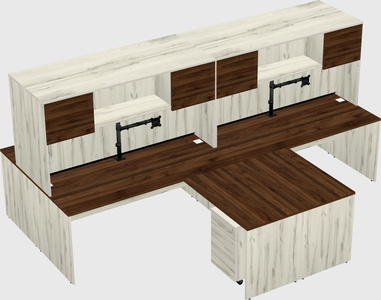 Quad l-shaped office desks