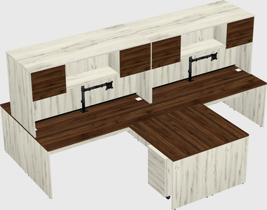 Quad l-shaped office desks