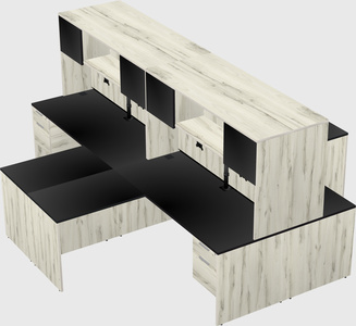 Quad l-shaped office desks
