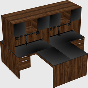 Quad l-shaped office desks