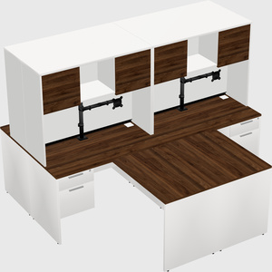 Quad l-shaped office desks