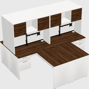 Quad l-shaped office desks