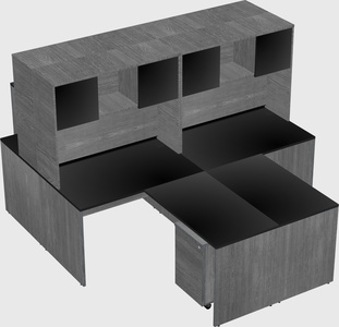 Quad l-shaped office desks