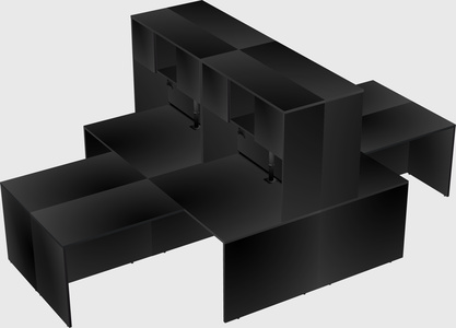 Quad l-shaped office desks