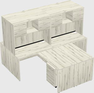 Quad l-shaped office desks
