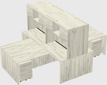 Quad l-shaped office desks