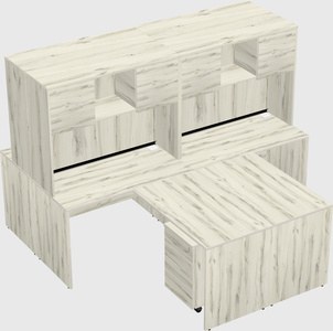Quad l-shaped office desks