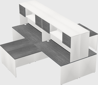 Quad l-shaped office desks