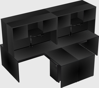 Quad l-shaped office desks