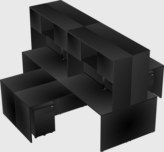 Quad l-shaped office desks