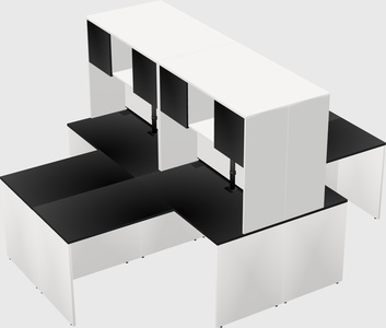 Quad l-shaped office desks