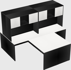 Quad l-shaped office desks