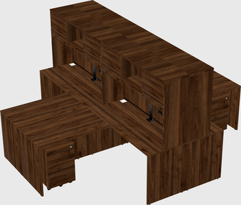 Quad l-shaped office desks