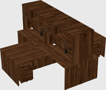Quad l-shaped office desks