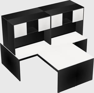 Quad l-shaped office desks