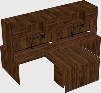 Quad l-shaped office desks