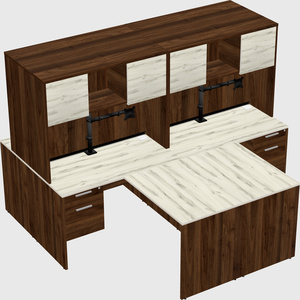 Quad l-shaped office desks