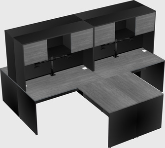 Quad l-shaped office desks