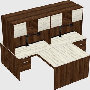 Quad l-shaped office desks