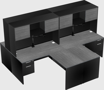 Quad l-shaped office desks