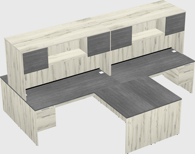 Quad l-shaped office desks