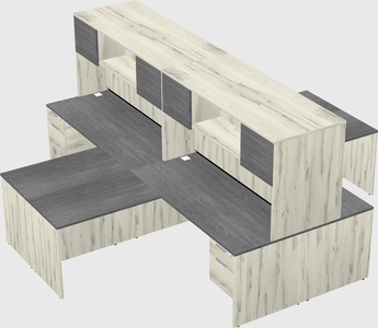 Quad l-shaped office desks
