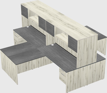 Quad l-shaped office desks