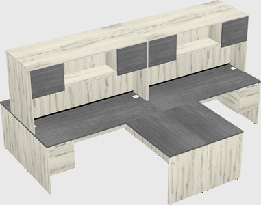 Quad l-shaped office desks