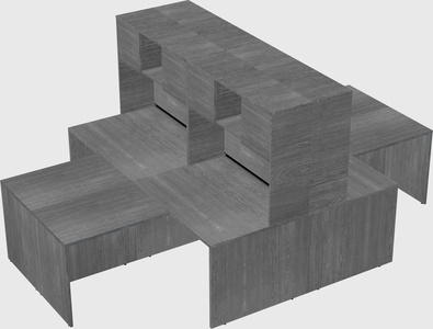 Quad l-shaped office desks