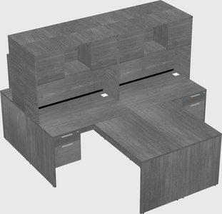 Quad l-shaped office desks