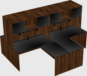 Quad l-shaped office desks