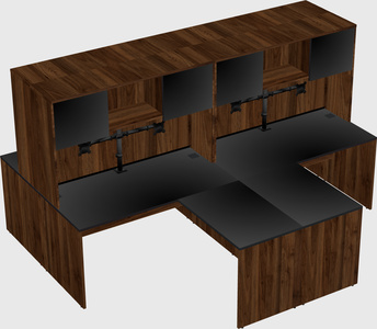 Quad l-shaped office desks