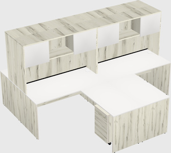Quad l-shaped office desks