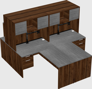 Quad l-shaped office desks
