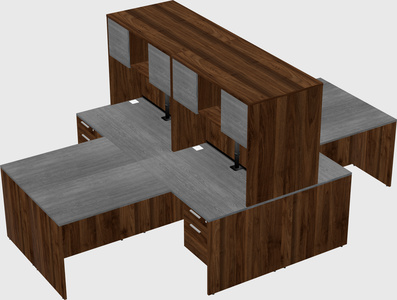 Quad l-shaped office desks