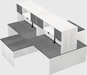 Quad l-shaped office desks