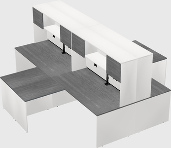 Quad l-shaped office desks