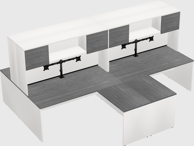 Quad l-shaped office desks