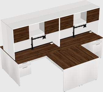 Quad l-shaped office desks
