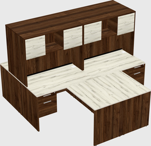 Quad l-shaped office desks