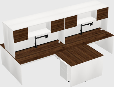 Quad l-shaped office desks