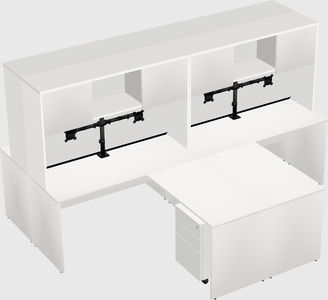 Quad l-shaped office desks