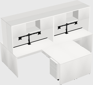 Quad l-shaped office desks