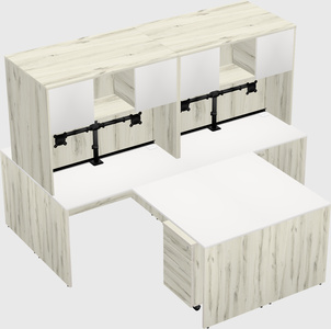 Quad l-shaped office desks