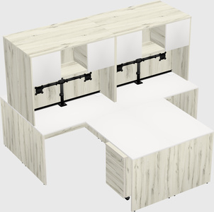 Quad l-shaped office desks