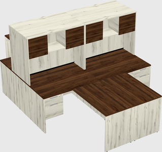 Quad l-shaped office desks