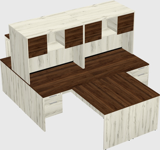 Quad l-shaped office desks