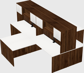 Quad l-shaped office desks