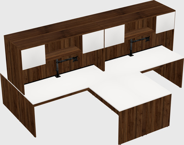 Quad l-shaped office desks