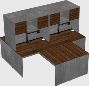 Quad l-shaped office desks